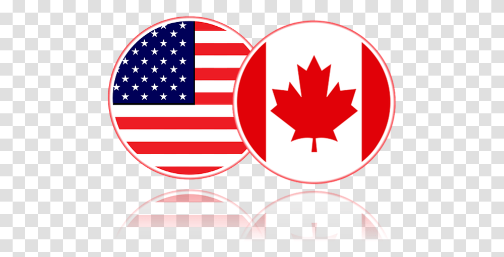 Us And Canada Flag, Leaf, Plant, American Flag Transparent Png