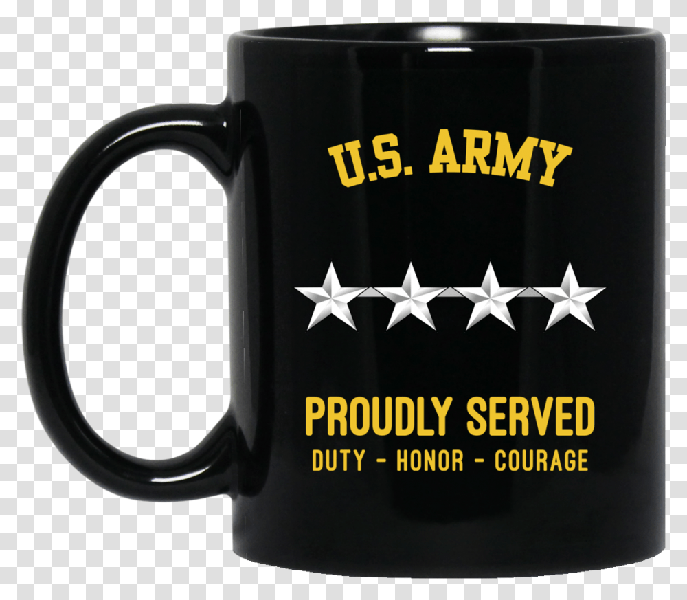 Us Army 0 10 Gen 010 General Officer Ranks 4 Star 11 Oz Black Mug Mug, Coffee Cup Transparent Png