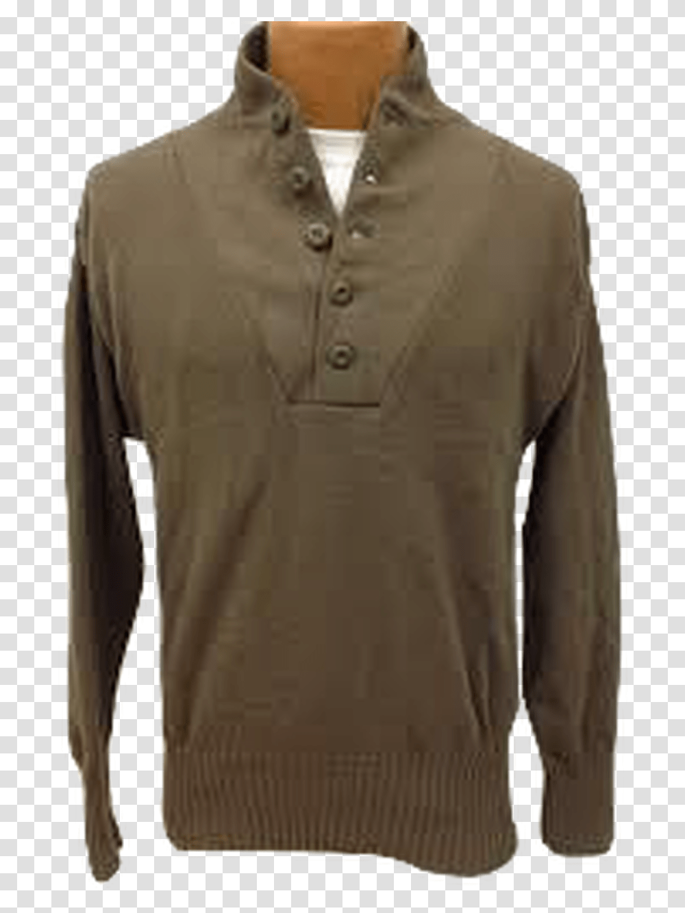 Us Army Brown 5 Button Sweater, Apparel, Sleeve, Long Sleeve Transparent Png