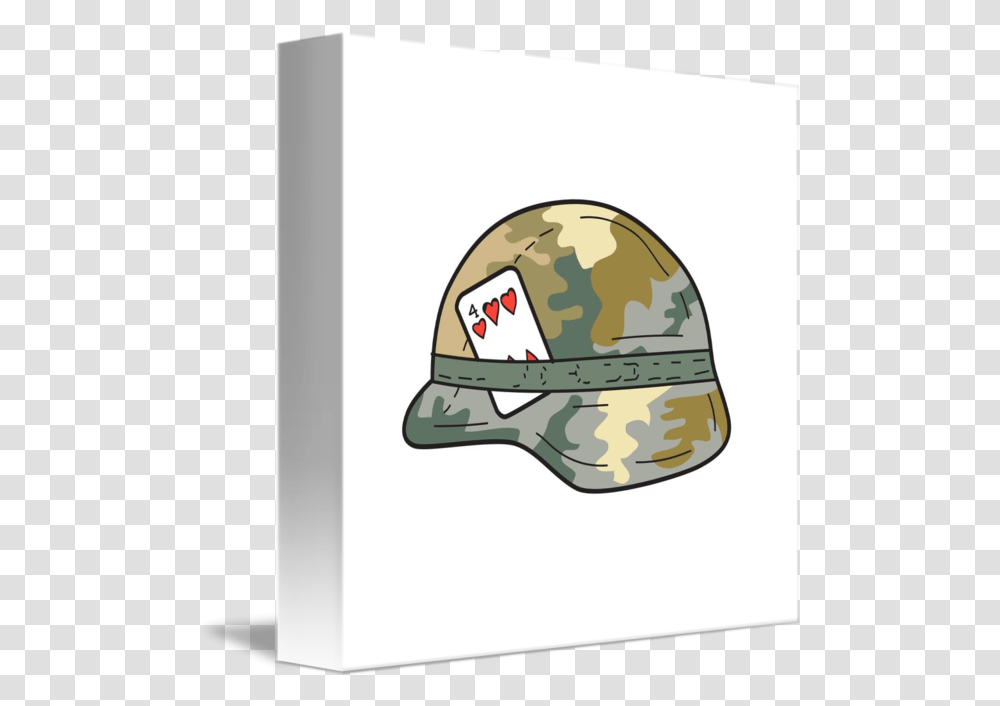 Us Army Helmet Of Hearts Playing Card Drawing By Aloysius Patrimonio Drawing, Clothing, Apparel, Hardhat, Baseball Cap Transparent Png