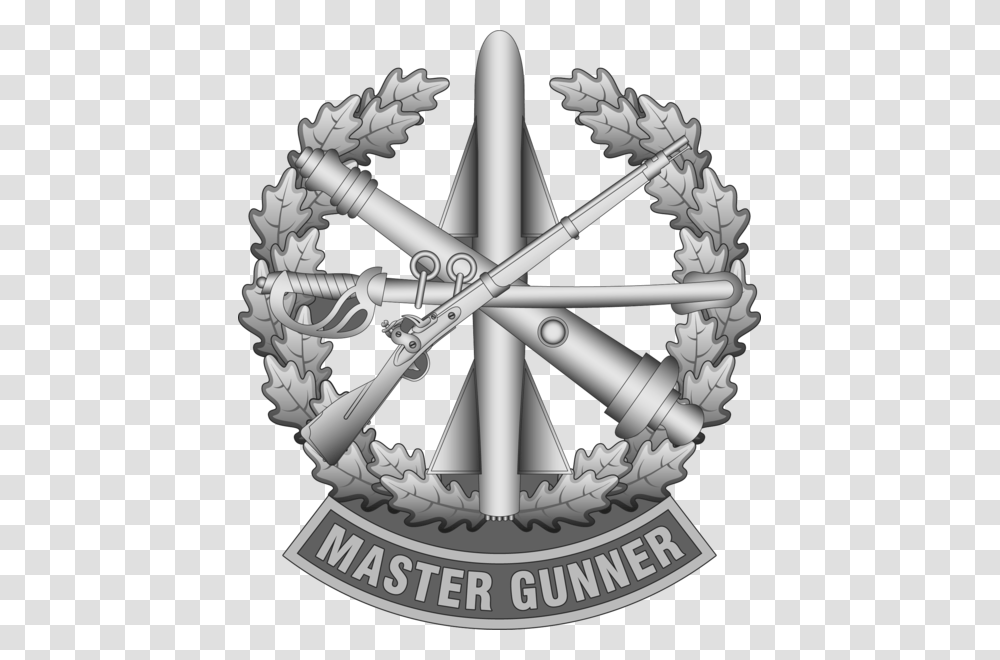 Us Army Master Gunner Identification Badge Master Gunner Badge Sew, Emblem, Logo, Trademark Transparent Png