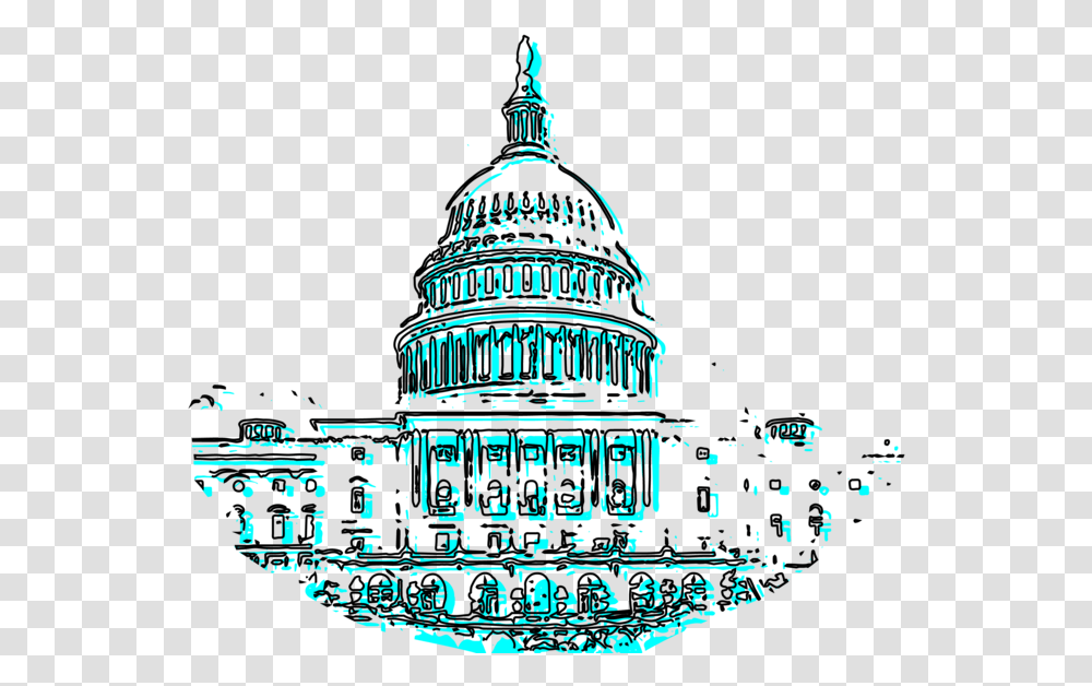 Us Capitol Capitol Washington Dc Vector Drawing Illustration Dome, Architecture, Building, Metropolis, City Transparent Png
