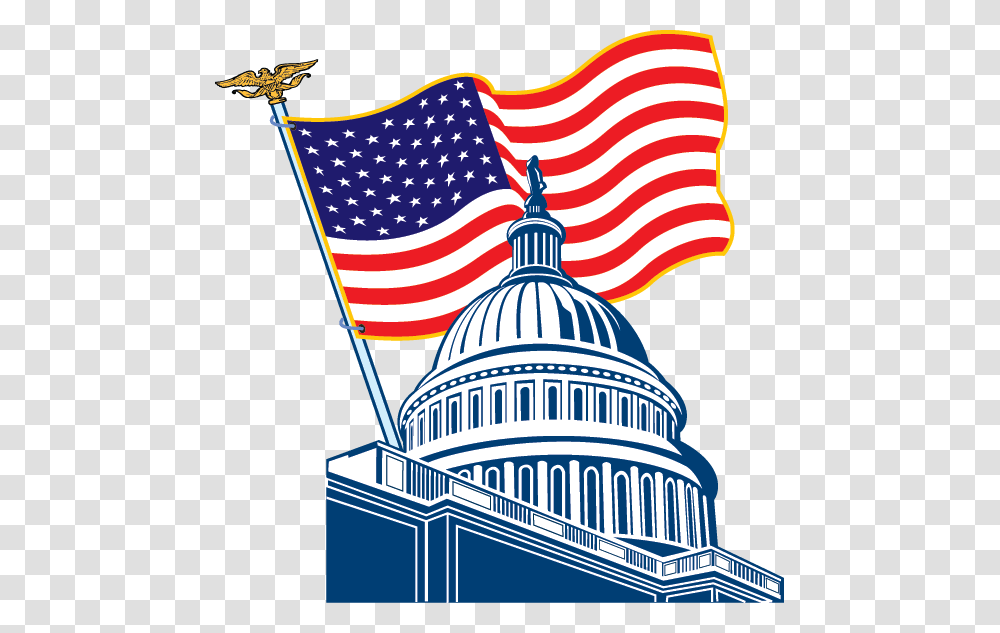 Us Capitol Clip Art State Capitol Building Clipart, Flag, American Flag, Logo Transparent Png