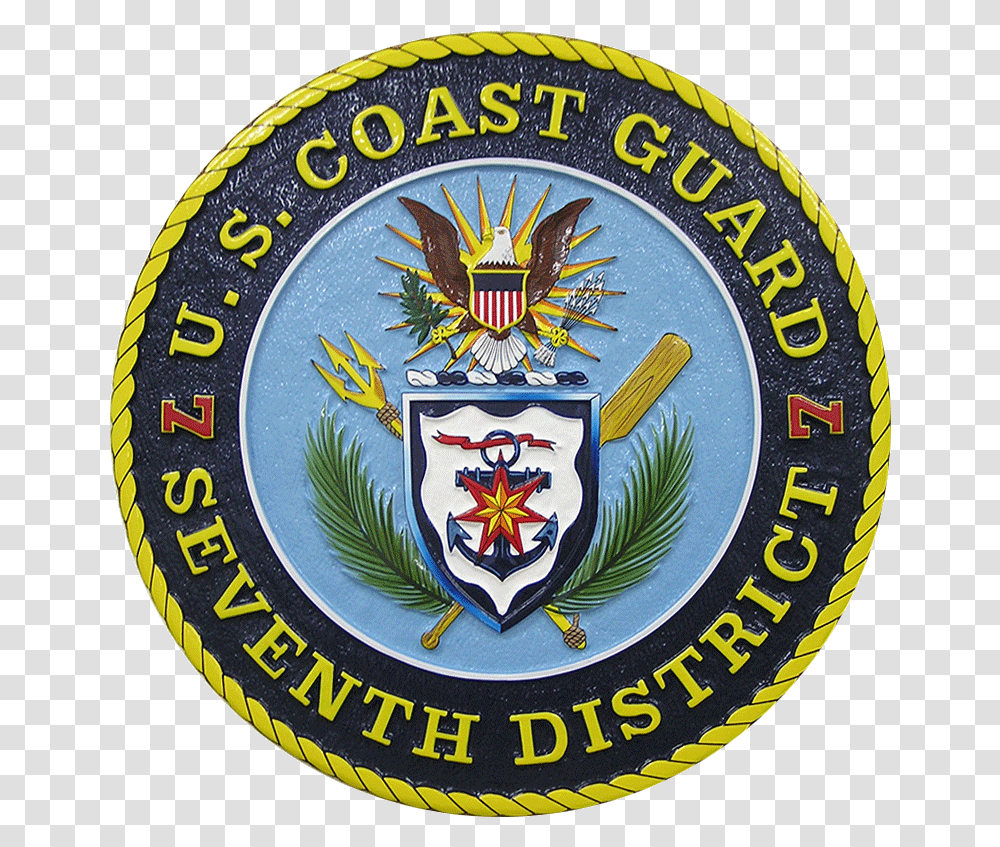 Us Coast Guard 7th District Seal Plaque Birthday, Logo, Trademark, Emblem Transparent Png