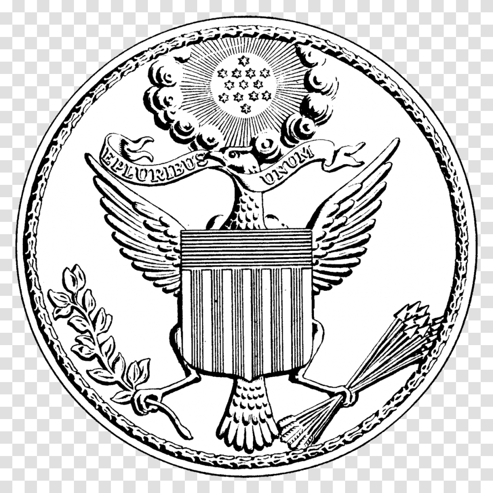 Us Great Seal Civil War, Emblem, Coin, Money Transparent Png