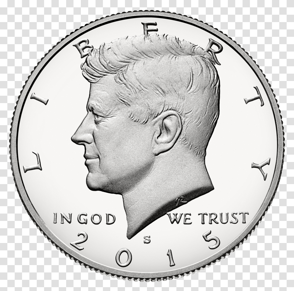 Us Half Dollar Obverse 2015 2018 Kennedy Half Dollar Transparent Png