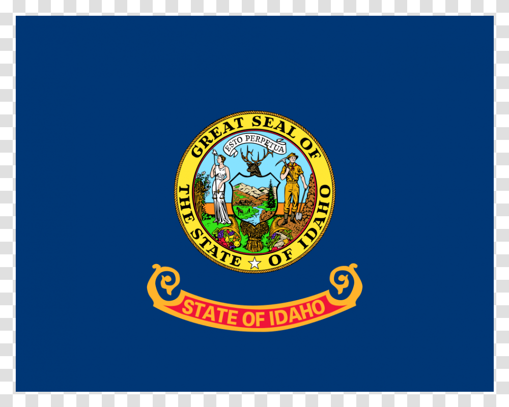Us Id Idaho Flag Icon Idaho State Flag, Logo, Trademark, Person Transparent Png
