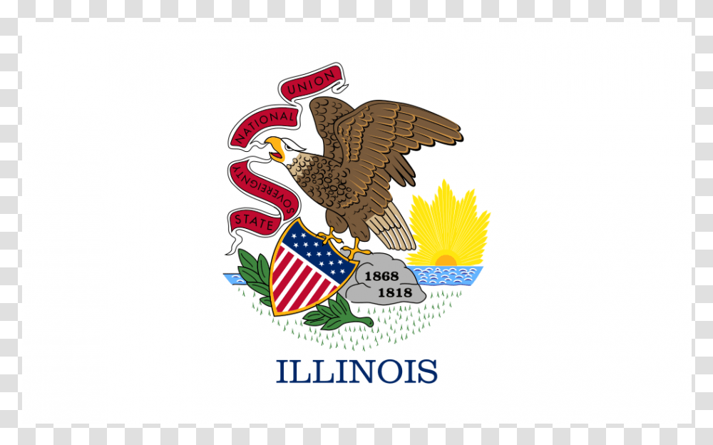 Us Il Illinois Flag Icon, Eagle, Bird, Animal, Vulture Transparent Png
