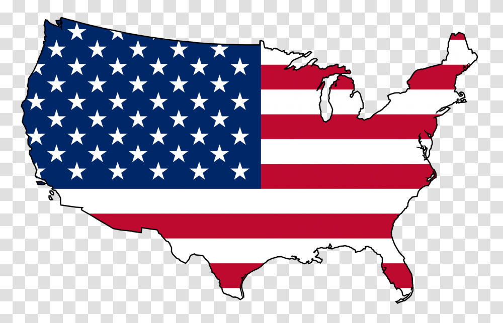 Us Map Clipart, Flag, American Flag Transparent Png
