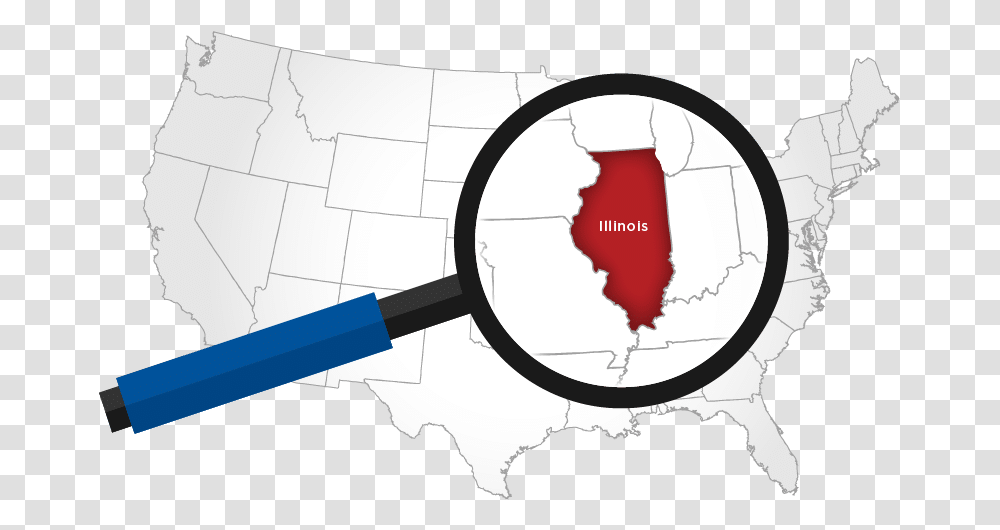 Us Map Illinois Map, Magnifying, Plot, Diagram Transparent Png