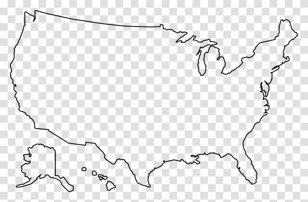 Us Map Outline, Outdoors, Nature, Silhouette Transparent Png