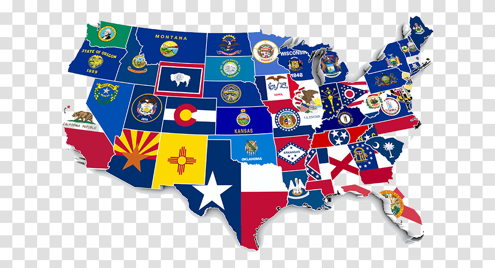Us Map With Flags, Person, Label, Neighborhood Transparent Png