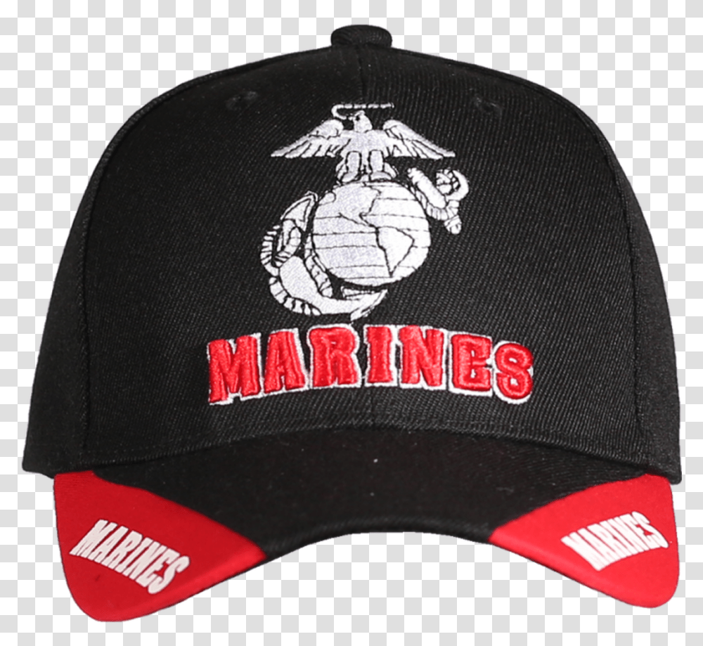 Us Marines Cap 3way Style Eagle Globe Anchor Blackred Baseball Cap, Clothing, Apparel, Hat, Logo Transparent Png