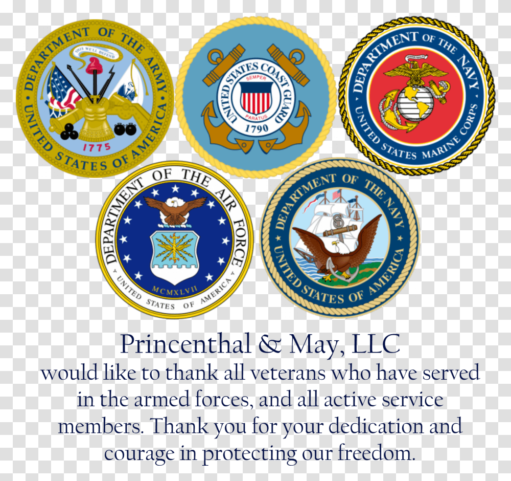 Us Military Branches Seals Download, Logo, Trademark, Badge Transparent Png