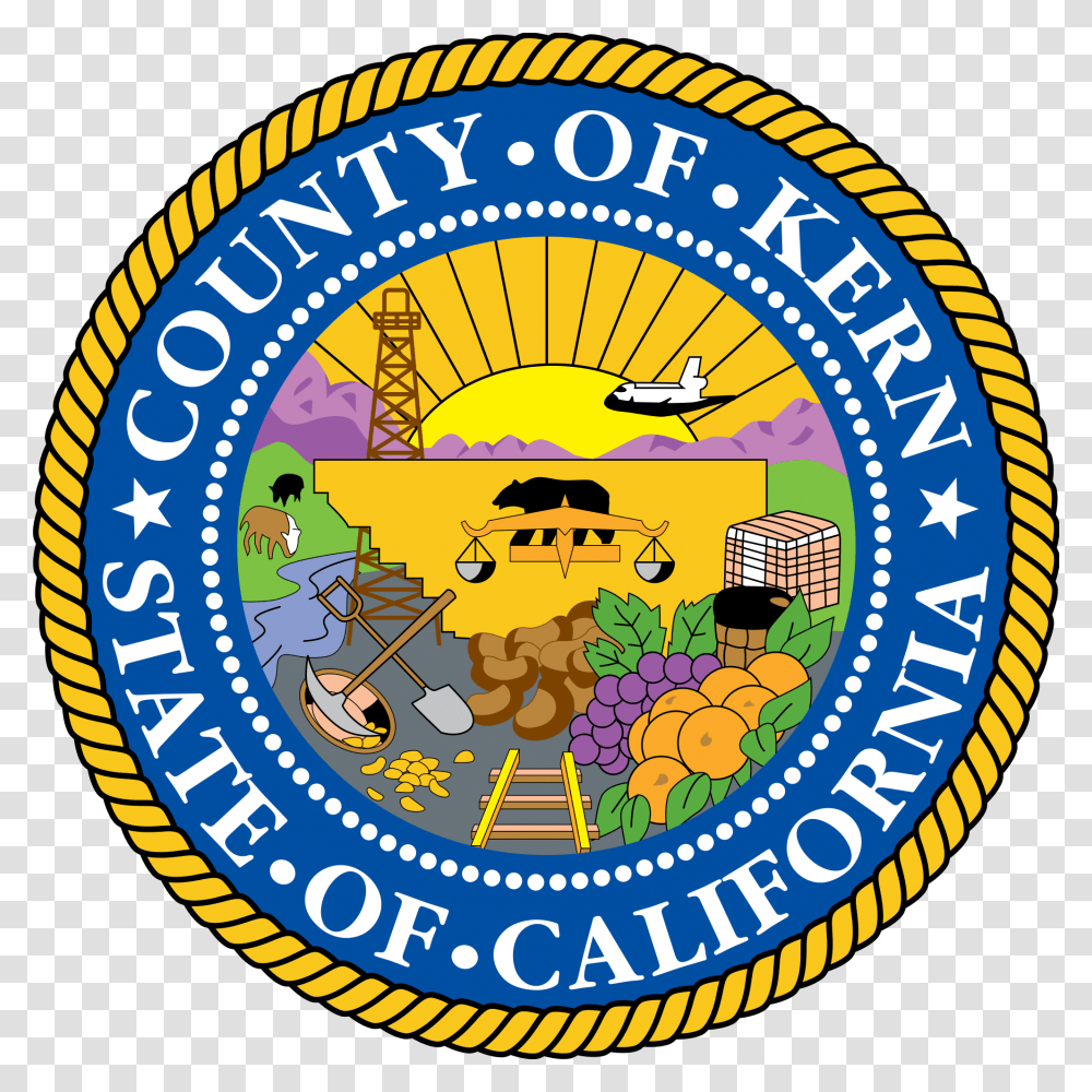 Us National Guard Flag Kern County California Seal, Logo, Trademark, Pac Man Transparent Png