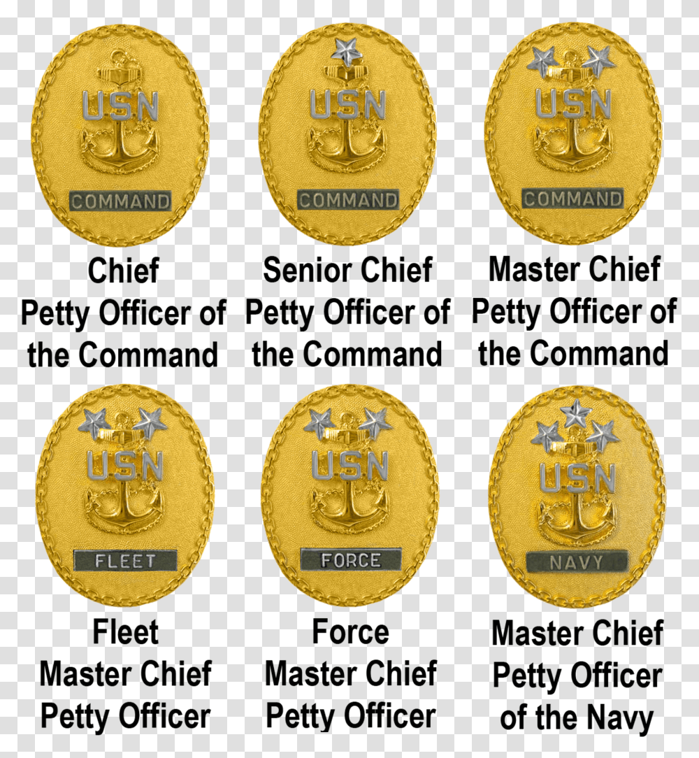 Us Navy Command Master Chief Nwu, Gold, Gold Medal, Trophy, Logo Transparent Png