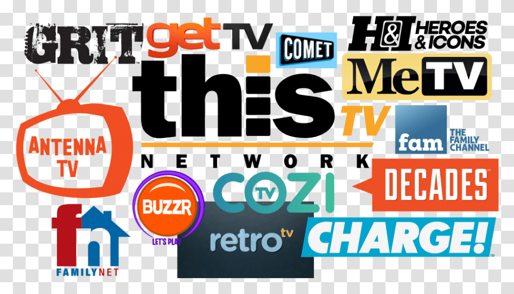 Us Over The Air Retro Television Networks Metv Decades Heroes And Icons, Label, Sticker, Alphabet Transparent Png