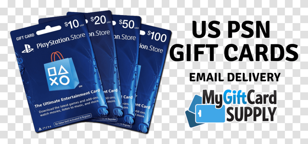 Us Psn Gift Cards 24 7 Email Delivery Mygiftcardsupply Banner, Paper, Book, Credit Card Transparent Png