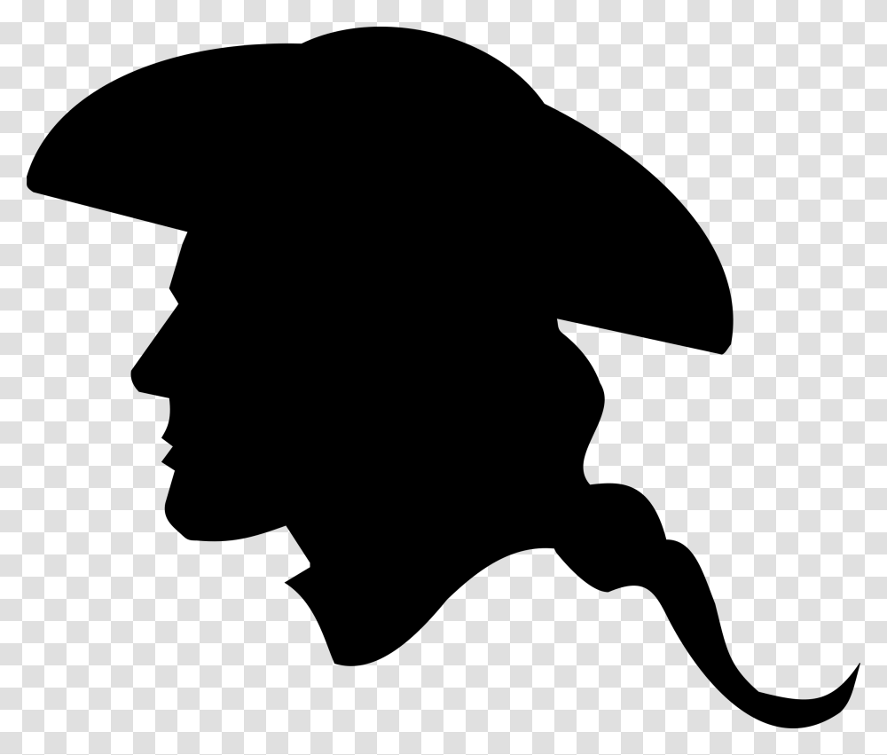 Us Revolutionary War Soldier Side Of Face Silhouette, Gray, World Of Warcraft Transparent Png