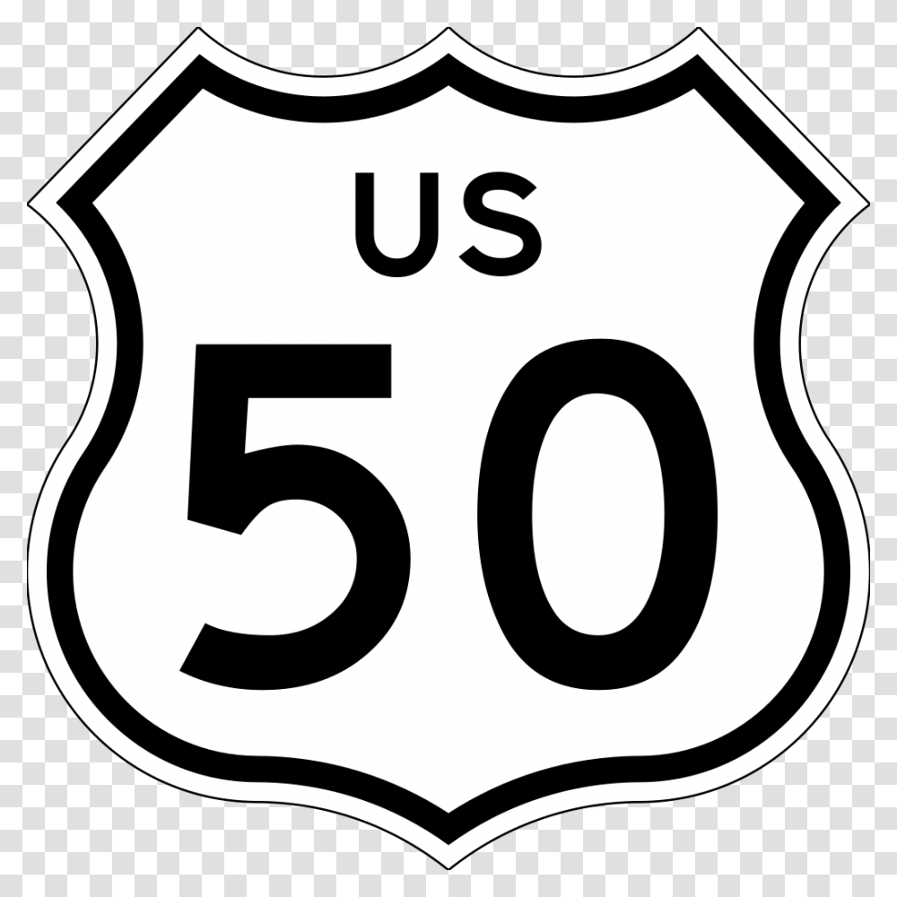 Us Route 50 Sign, Armor, Number Transparent Png