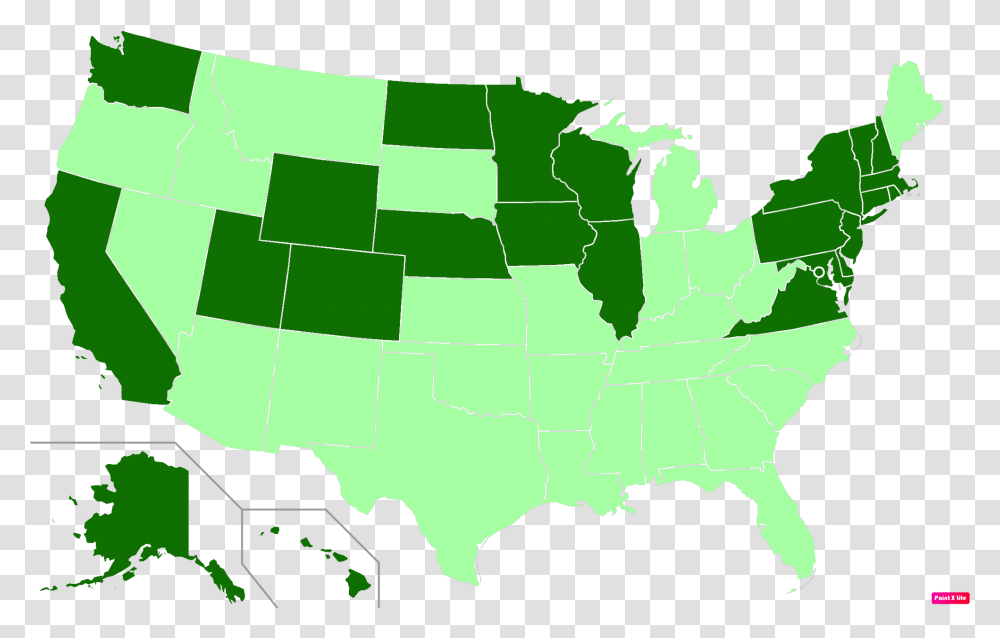 Us States By Median Family Income States With Same Day Voter Registration 2018, Map, Diagram, Atlas, Plot Transparent Png