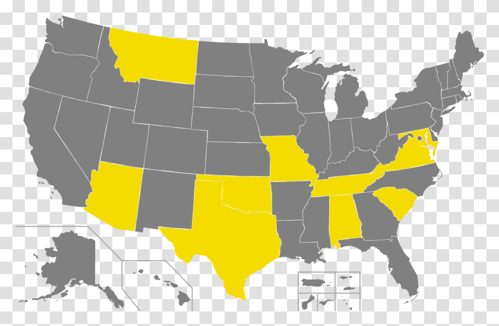 Us States Red Blue Map 2018, Poster, Label Transparent Png