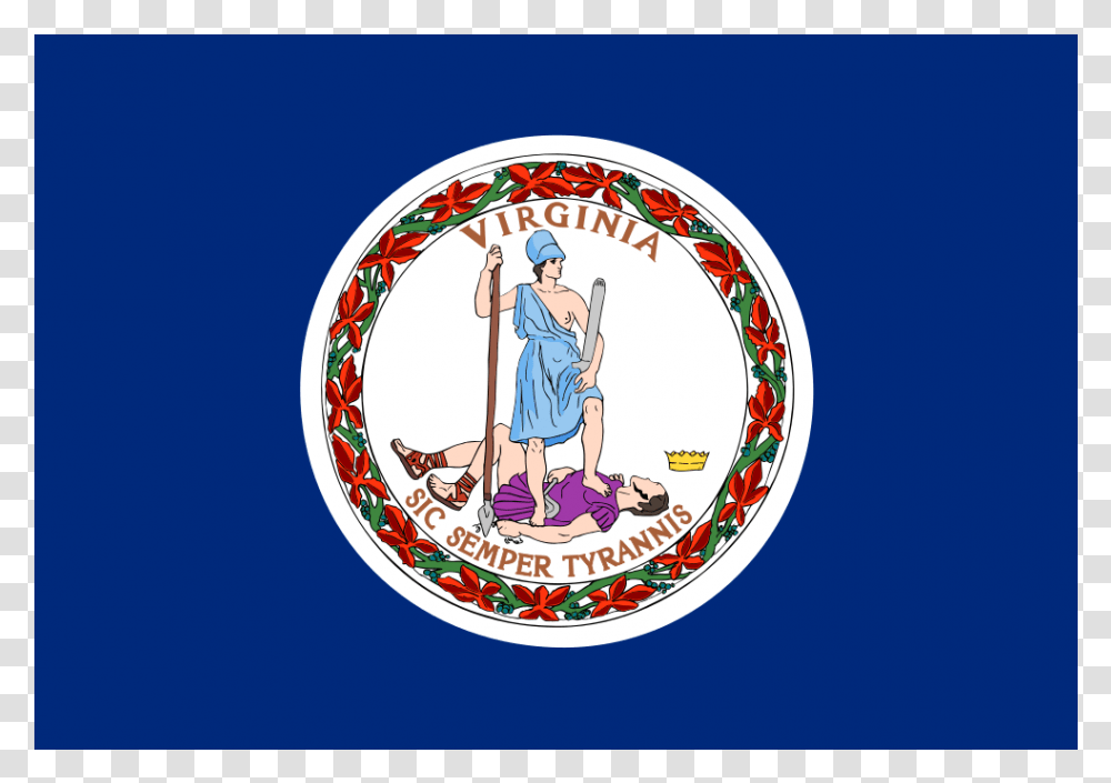 Us Va Virginia Flag Icon Virginia Flag, Person, Label, Logo Transparent Png