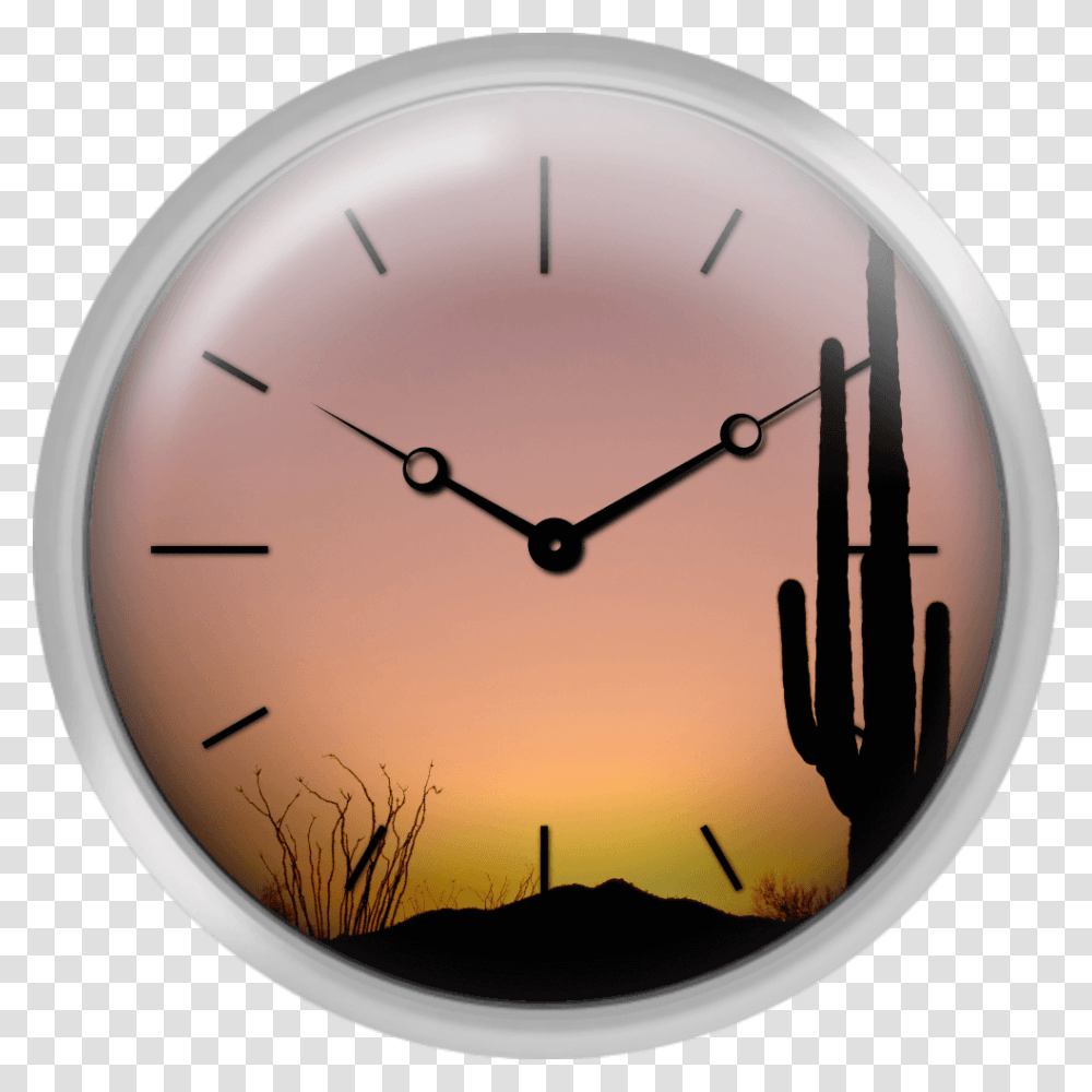 Usa Arizona Tucson Saguaro National Park Saguaro Cactus Sunset, Analog Clock, Clock Tower, Architecture, Building Transparent Png