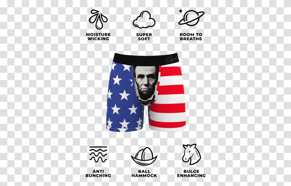 Usa BoxersItemprop Image Tintcolor Abraham Lincoln, Apparel, Underwear, Flag Transparent Png