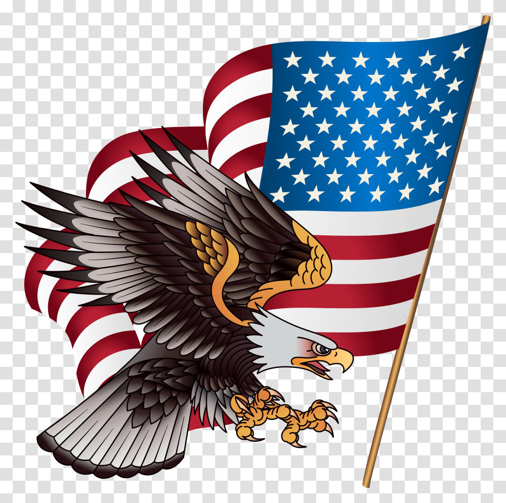 Usa Clipart American Flag Eagle Transparent Png