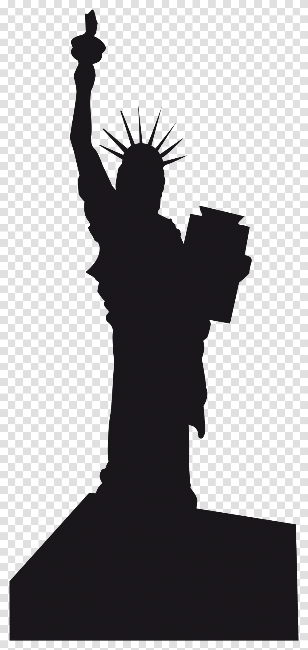 Usa Clipart Statue Liberty Statue Of Liberty Art Simple, Silhouette, Person, Hand, People Transparent Png