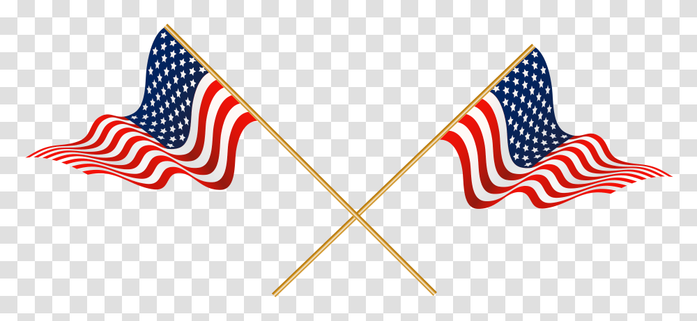 Usa Crossed Flags Clip, American Flag, Logo, Trademark Transparent Png