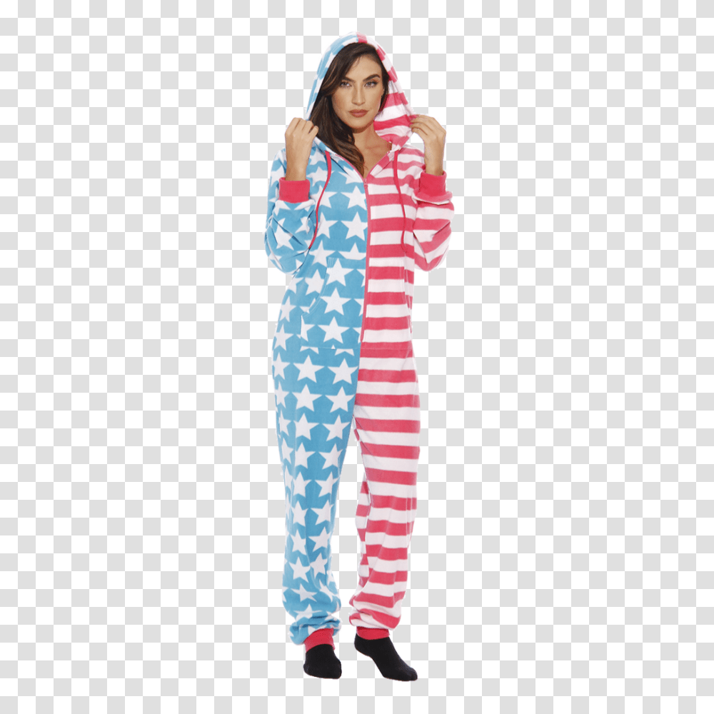 Usa Flag Adult Pajamas, Apparel, Coat, Person Transparent Png