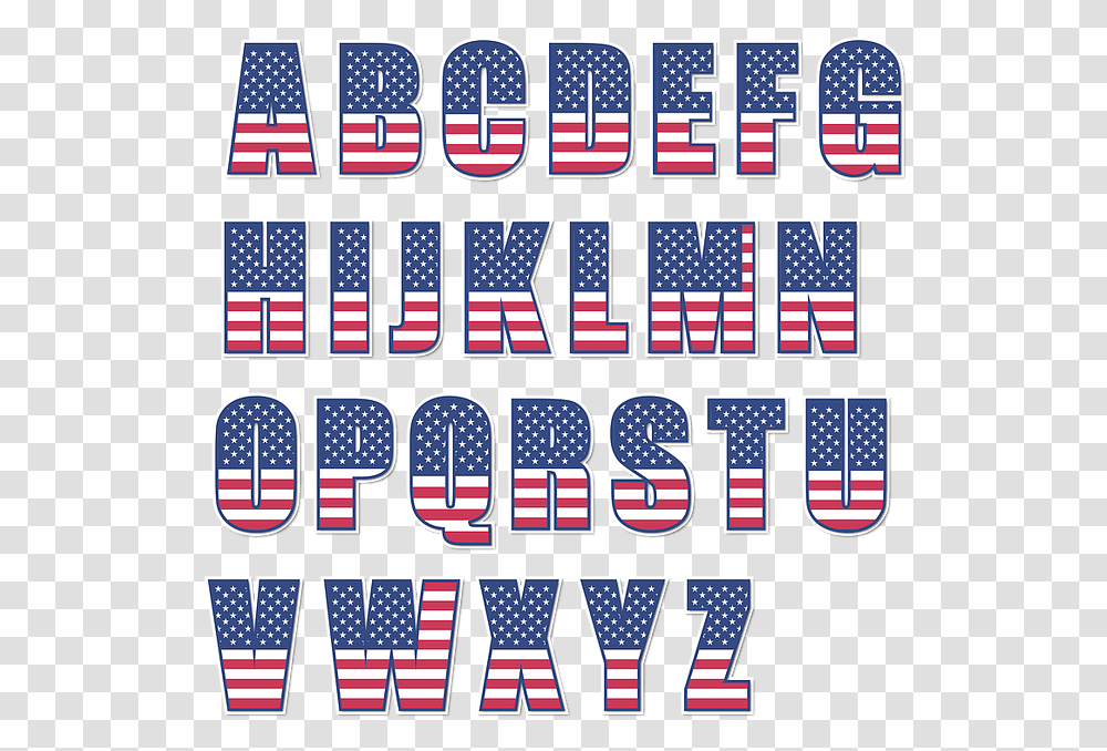 Usa Flag Alphabet Letters Vector Stickers American Flag Alphabet Letters, Apparel Transparent Png