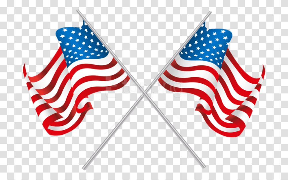 Usa Flag Clip Art Crossed American Flags Transparent Png