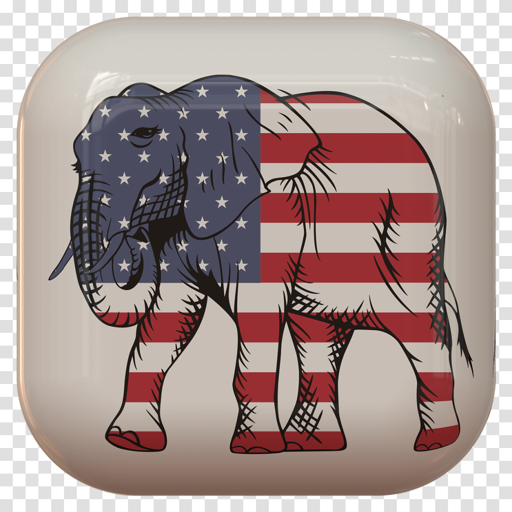 Usa Flag, Hand, Elephant, Mammal Transparent Png