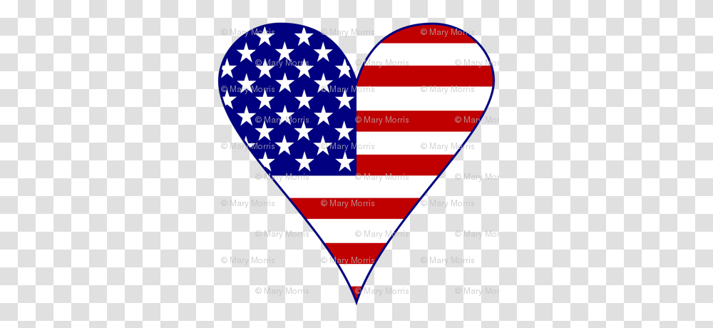 Usa Flag Heart Funky Blue With Border Wallpaper, Flyer, Poster, Advertisement, Plectrum Transparent Png