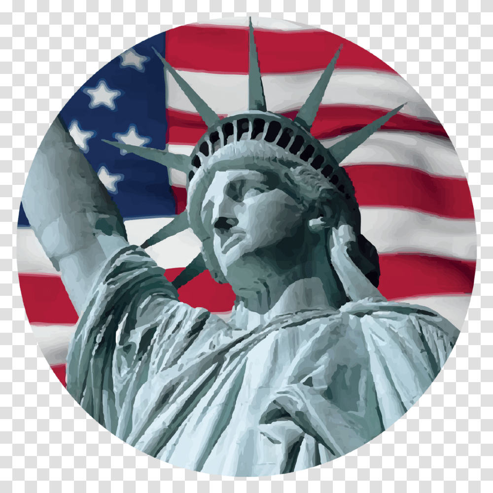 Usa Flag Knob Sticker Statue Of Liberty, Tent, Sculpture Transparent Png