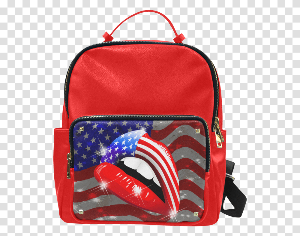 Usa Flag Lipstick On Sensual Lips Campus Backpacklarge Great Wave Off Kanagawa Backpack, Bag, Handbag, Accessories, Accessory Transparent Png