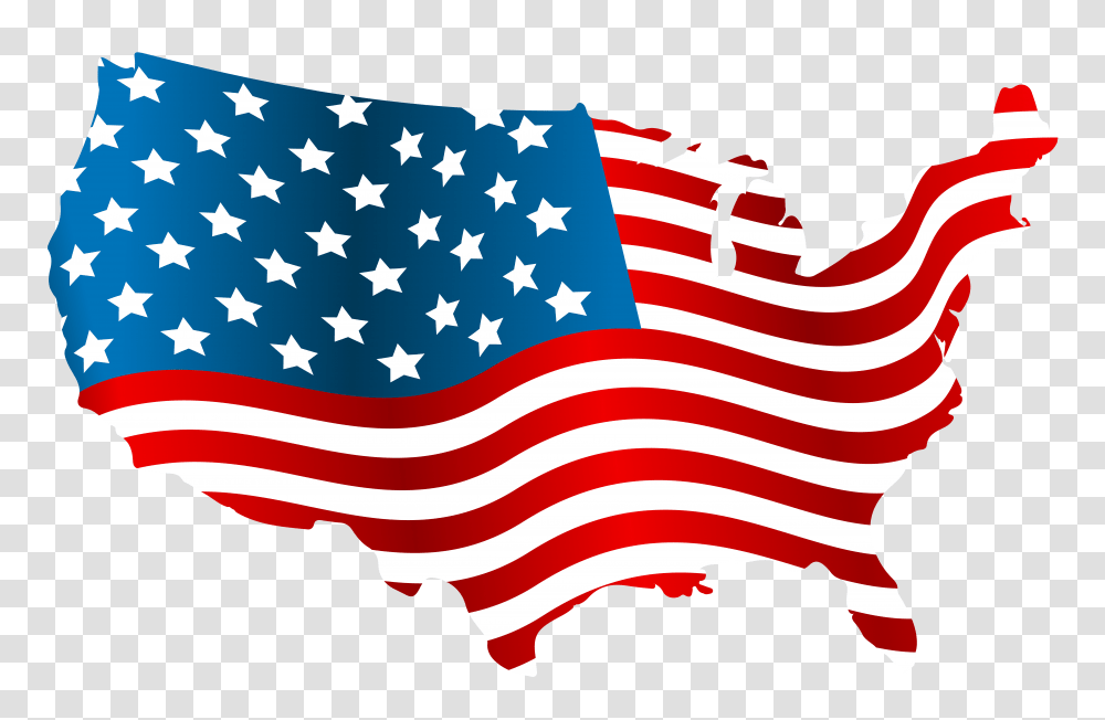 Usa Flag Map Clip Art, American Flag Transparent Png