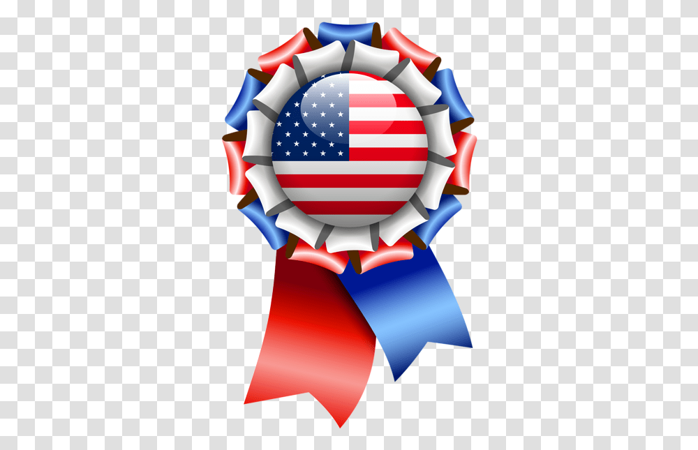 Usa Flag Rosette Ribbon Clipart Image Clip Circle Ribbon Design, Symbol, Toy, American Flag, Life Buoy Transparent Png