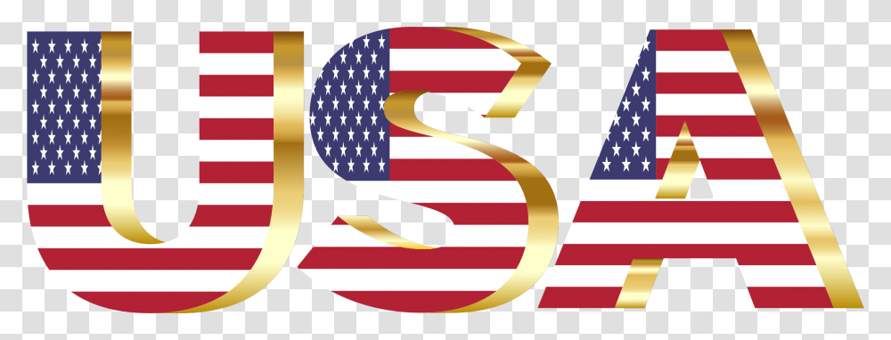 Usa Flag Typography Gold No Background Icons, American Flag Transparent Png