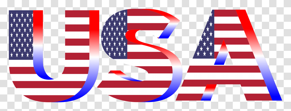 Usa Flag Typography Red White And Blue No Background Icons, American Flag, Logo, Trademark Transparent Png