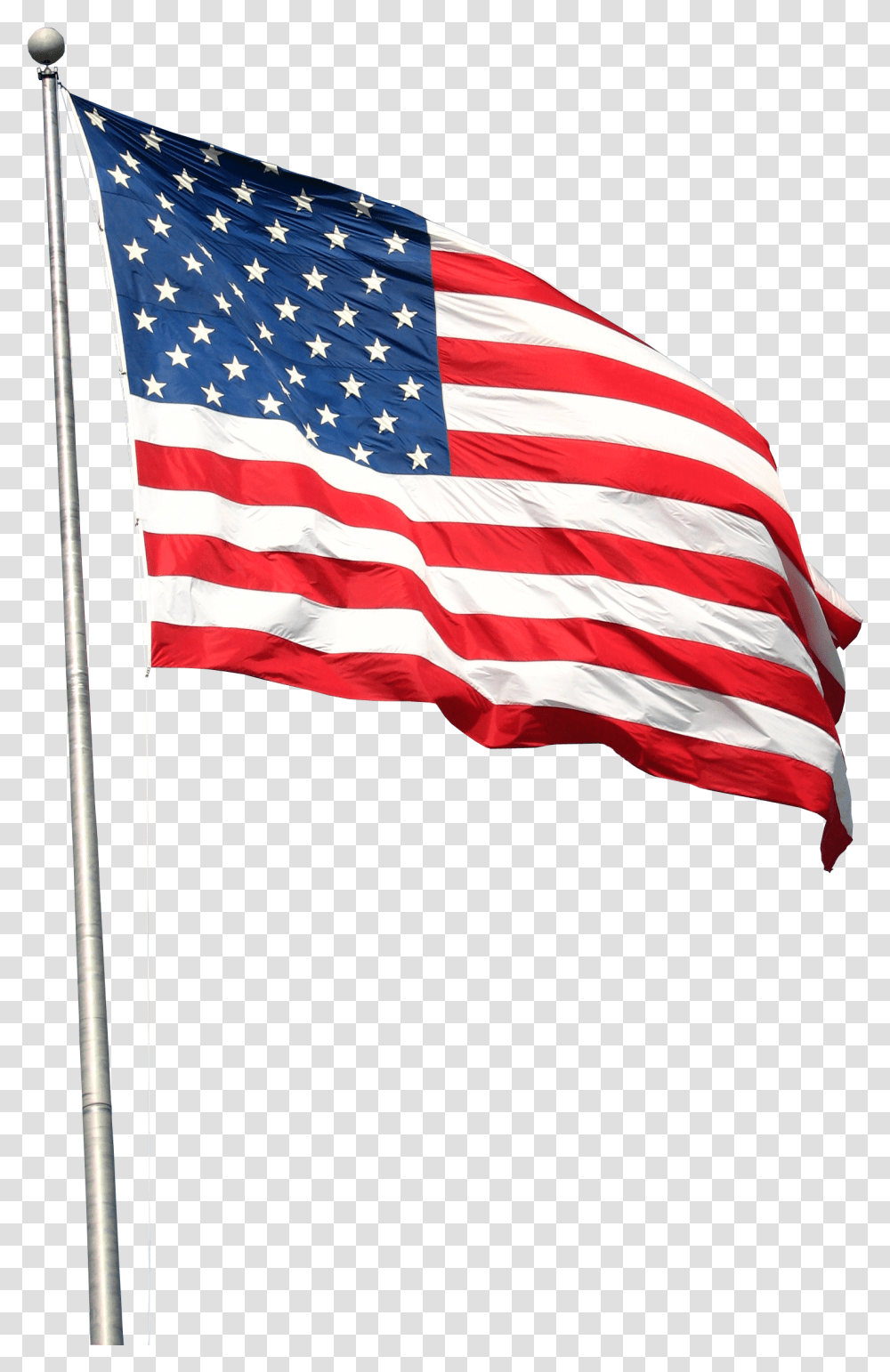 Usa Flag With Background American Flag On Pole Transparent Png
