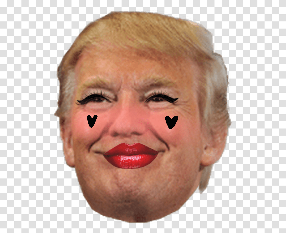 Usa Funny Funnyface Maqueup Donaldtrump Discord Donald Trump Emoji, Person, Human, Head, Lipstick Transparent Png