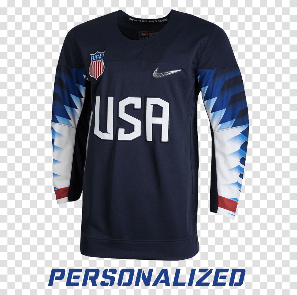Usa Hockey Logo Team Usa Hockey Jersey 2018, Apparel, Shirt, Long Sleeve Transparent Png