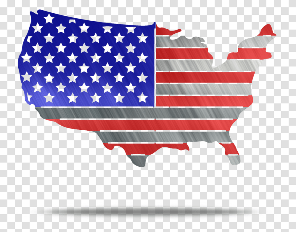 Usa Metal Conus Flag Metal Wall Art Download Map Of The United States With Flag Transparent Png