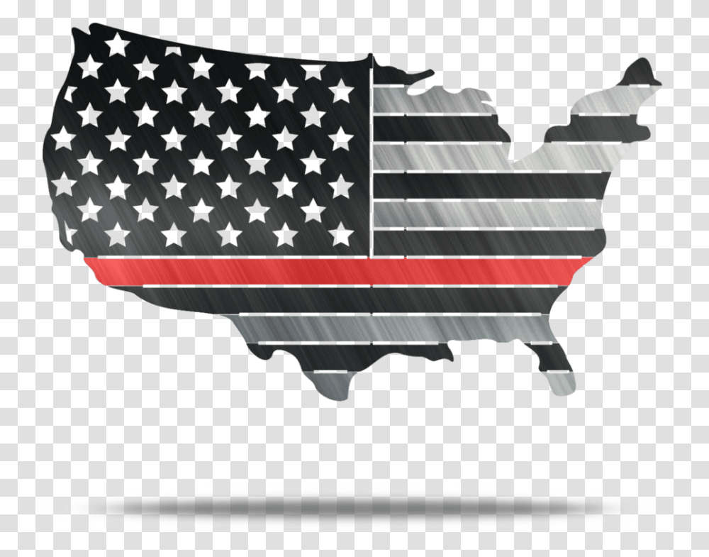 Usa Metal Red Line Conus Flag Fire Metal Wall Art Confederate And American Flag Mix Transparent Png