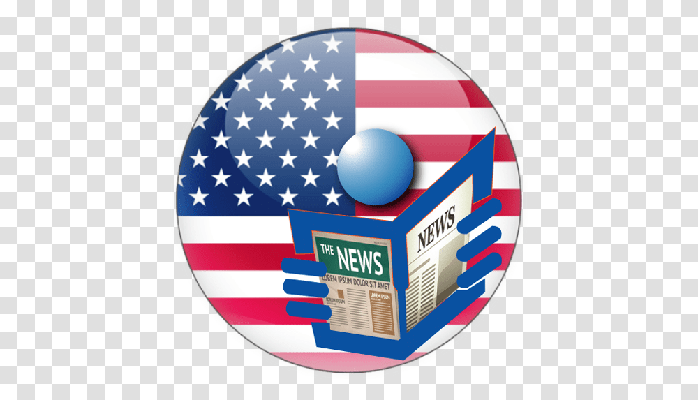 Usa News Usa Flag Round, Label, Text, Balloon, Postal Office Transparent Png