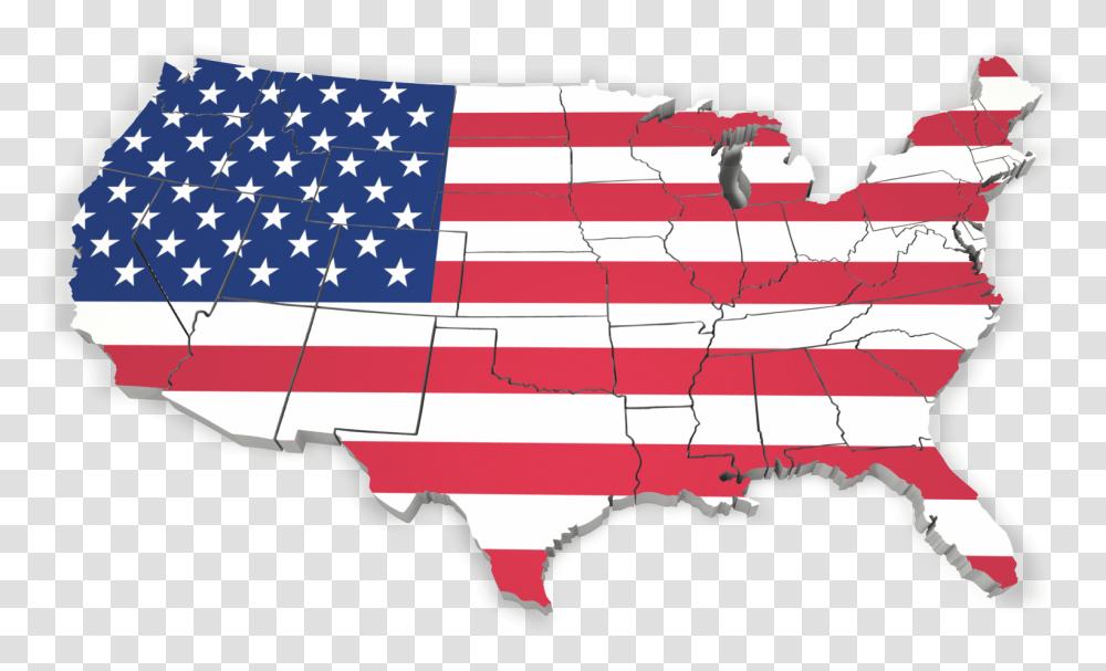 Usa Outline, Flag, American Flag, Bird Transparent Png